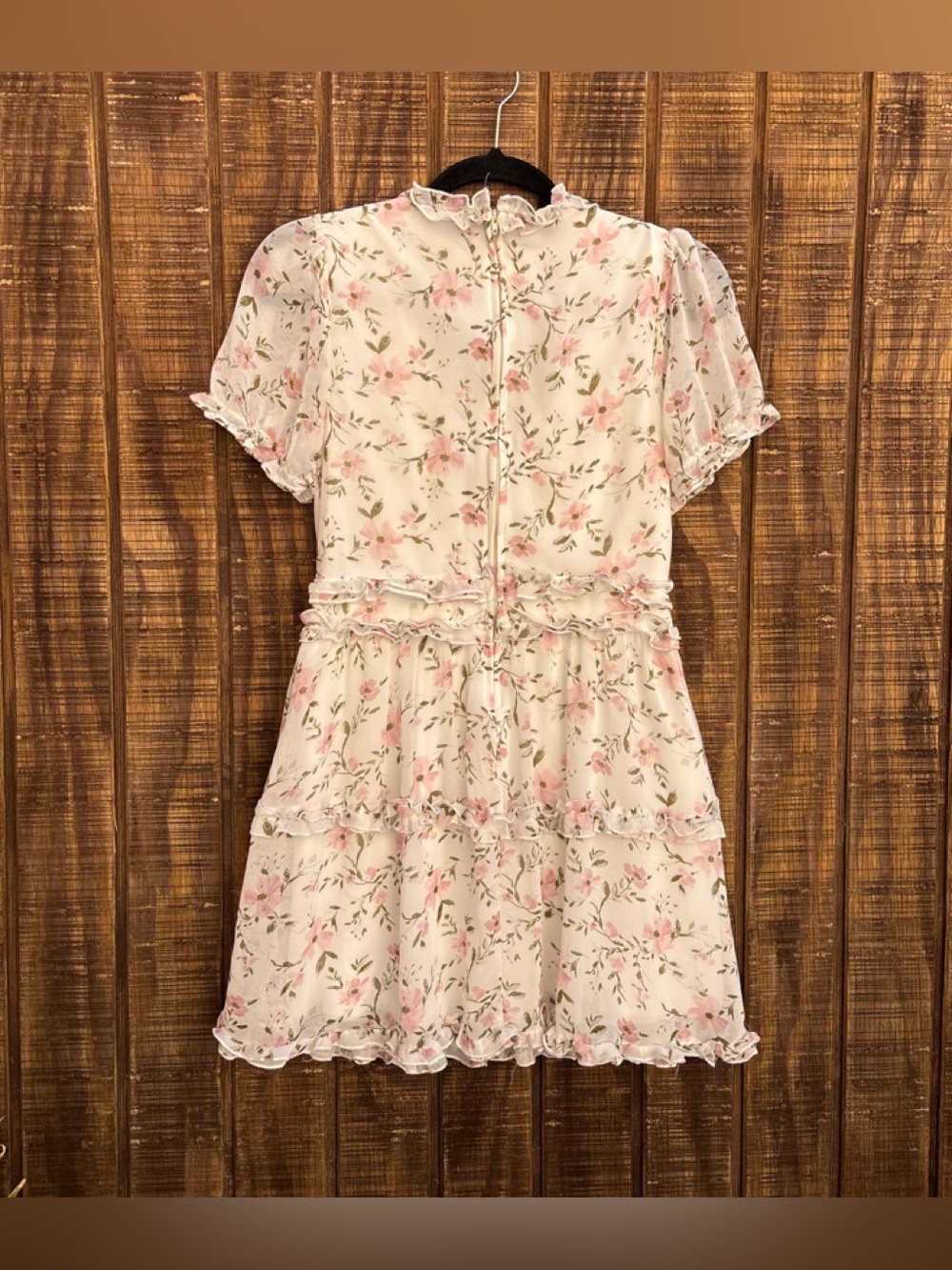 White Floral Ruffle Dress - Picture 9 of 12